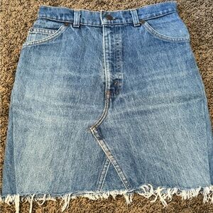 RARE Vintage Levi’s Orange Tag  Frayed Hem Jean Skirt